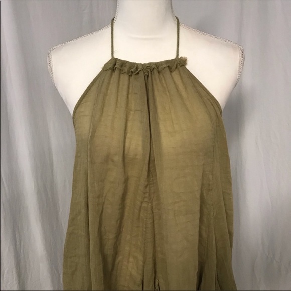 NWOT Free People Catching Rays Moss Halter Dress M - Picture 4 of 9